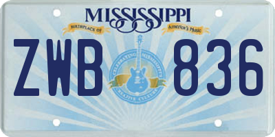 MS license plate ZWB836