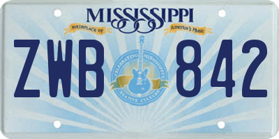 MS license plate ZWB842