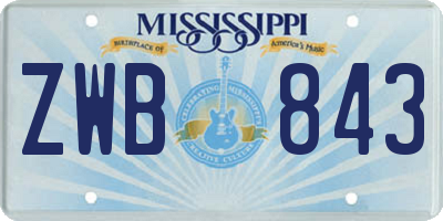 MS license plate ZWB843