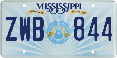 MS license plate ZWB844
