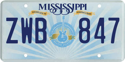 MS license plate ZWB847