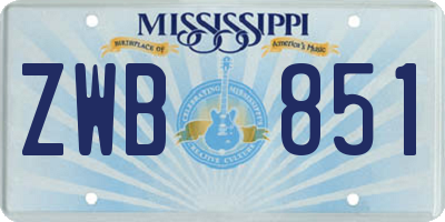 MS license plate ZWB851