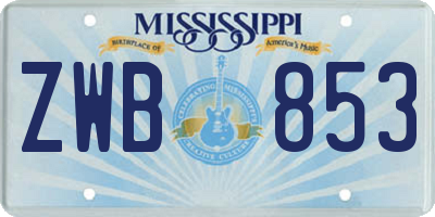MS license plate ZWB853