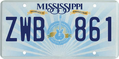 MS license plate ZWB861