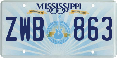 MS license plate ZWB863