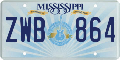 MS license plate ZWB864