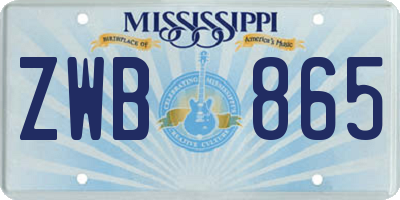 MS license plate ZWB865