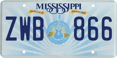 MS license plate ZWB866