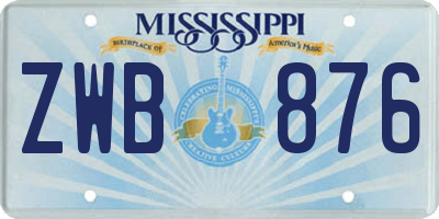 MS license plate ZWB876