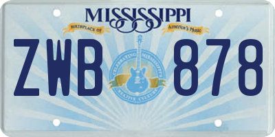 MS license plate ZWB878