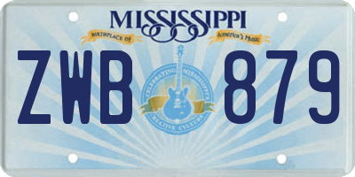 MS license plate ZWB879