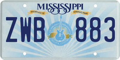 MS license plate ZWB883