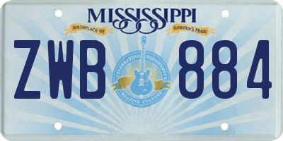 MS license plate ZWB884