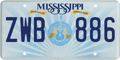 MS license plate ZWB886