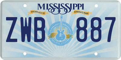 MS license plate ZWB887