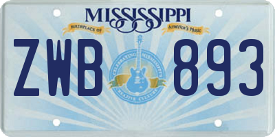 MS license plate ZWB893