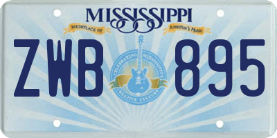 MS license plate ZWB895