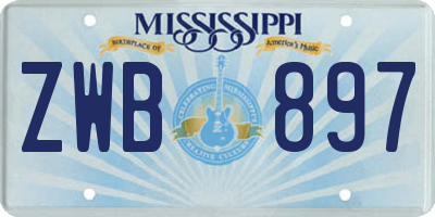 MS license plate ZWB897