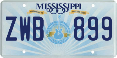 MS license plate ZWB899
