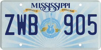 MS license plate ZWB905