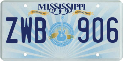 MS license plate ZWB906