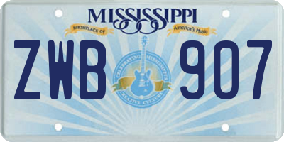 MS license plate ZWB907
