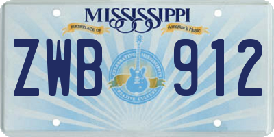 MS license plate ZWB912