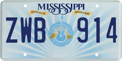 MS license plate ZWB914