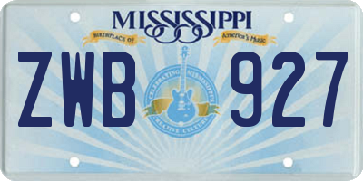 MS license plate ZWB927