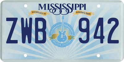 MS license plate ZWB942