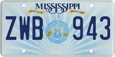 MS license plate ZWB943