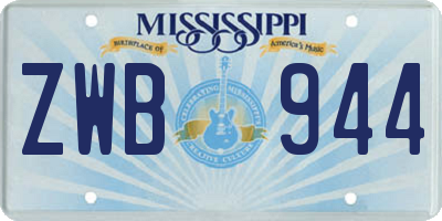 MS license plate ZWB944