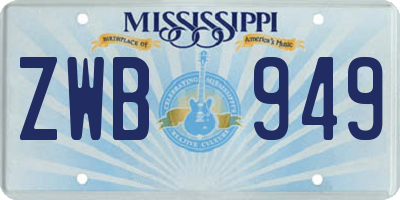 MS license plate ZWB949