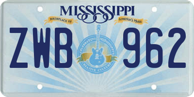 MS license plate ZWB962