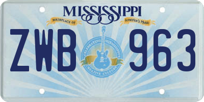 MS license plate ZWB963