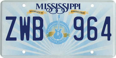 MS license plate ZWB964