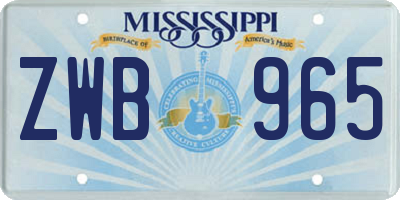 MS license plate ZWB965