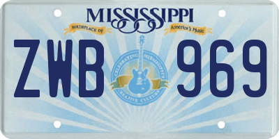 MS license plate ZWB969