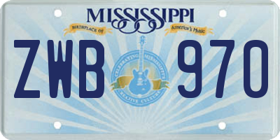 MS license plate ZWB970