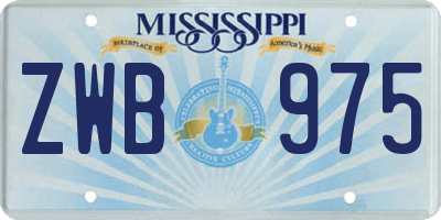 MS license plate ZWB975