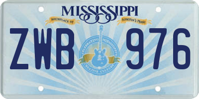 MS license plate ZWB976