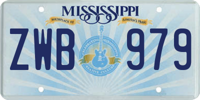MS license plate ZWB979
