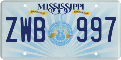 MS license plate ZWB997