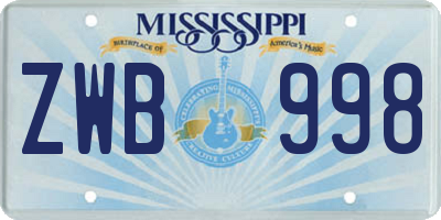 MS license plate ZWB998