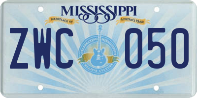 MS license plate ZWC050