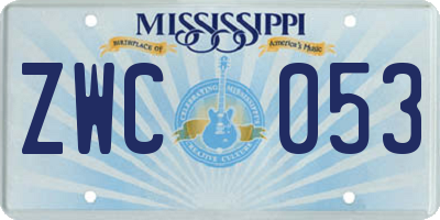 MS license plate ZWC053