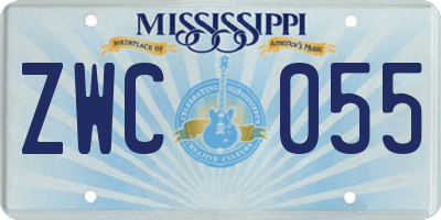 MS license plate ZWC055