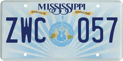 MS license plate ZWC057