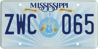 MS license plate ZWC065