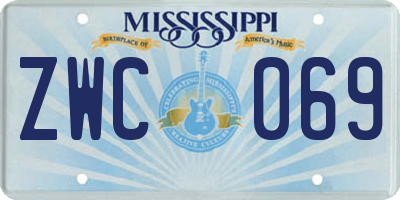 MS license plate ZWC069